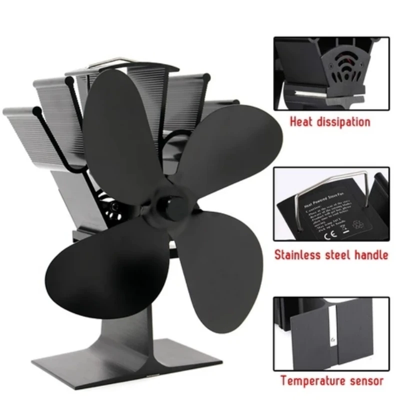4/5/7 Blade Fireplace Fan Non-Electric Fan Wood Stove Heat Powered Silent Operation Thermoelectric Eco Fans For Home Burner