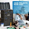 USA Stack System Mobile Toolbox for Storage & Organization 3 Piece Resin Plastic Modular Toolbox System 3