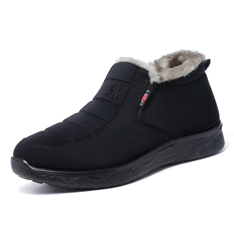 Winter Men Shoes For Men Boots Thick Fur Warm Ankle Boots For Footwear Waterproof Snow Botas Hombre Light Sneakers