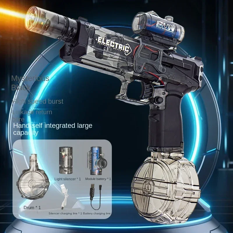 Automatic Water Absorbing Large Capacity Water Gun Summer Electric Water Gun Long Rang Pulse Watergun Outdoor Toy With Light 5