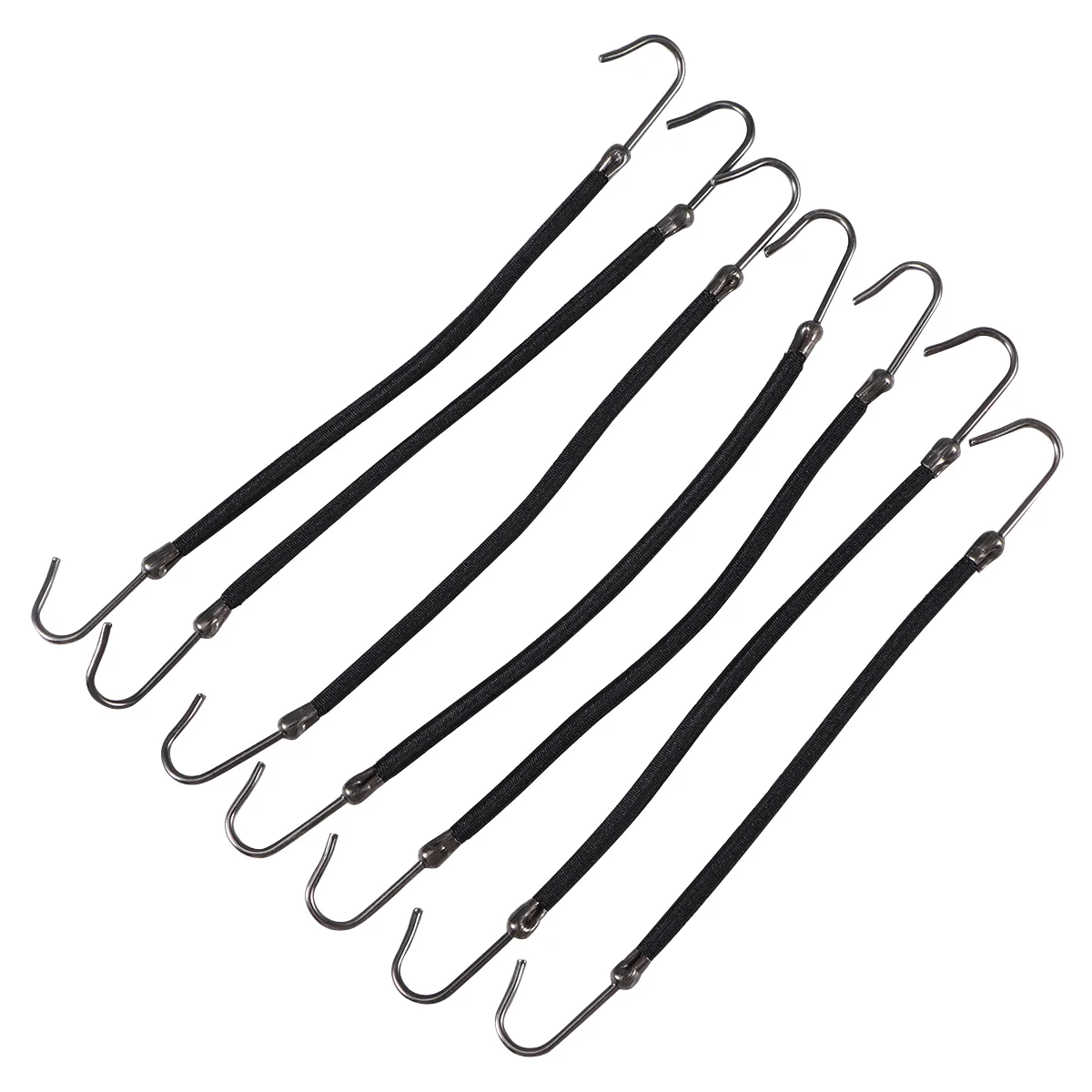 

20Pcs Ponytail Hooks Elastic Band Black Bungee Fashion Hair Ties Hair String Styling Clip Rubber Holder Accessories for ( Black