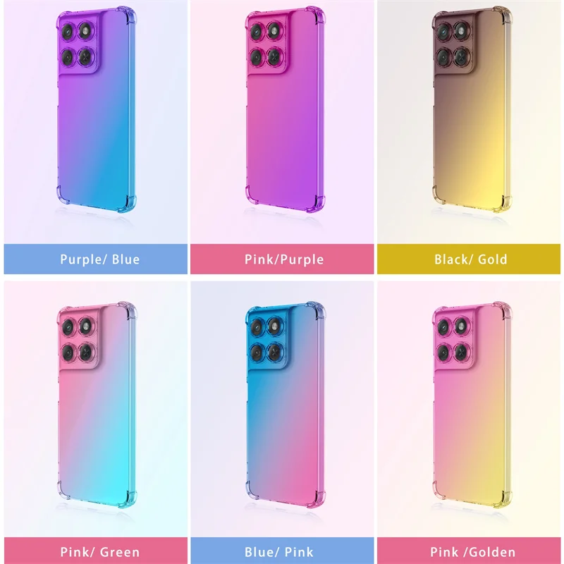 Gradient Shockproof TPU Protective Phone Case - Airbag Design, Durable Back Cover