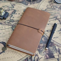 1pc Handmade Genuine Leather Notebook - Vintage Cowhide Sketchbook for Travelers and Artists 2