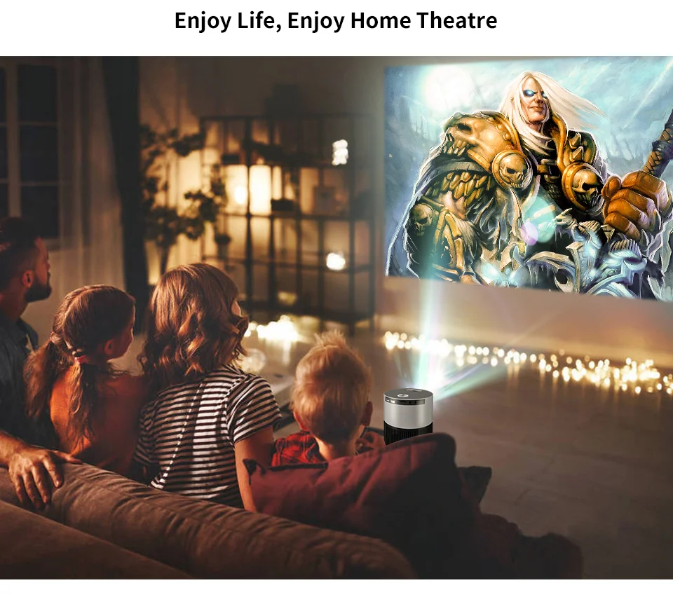 WZATCO E9A Mini Projector Android 9.0 Full HD 1920*1080P WIFI Blutooth Beamer 4k Video Smart LED Projectors for Home Theater images - 6