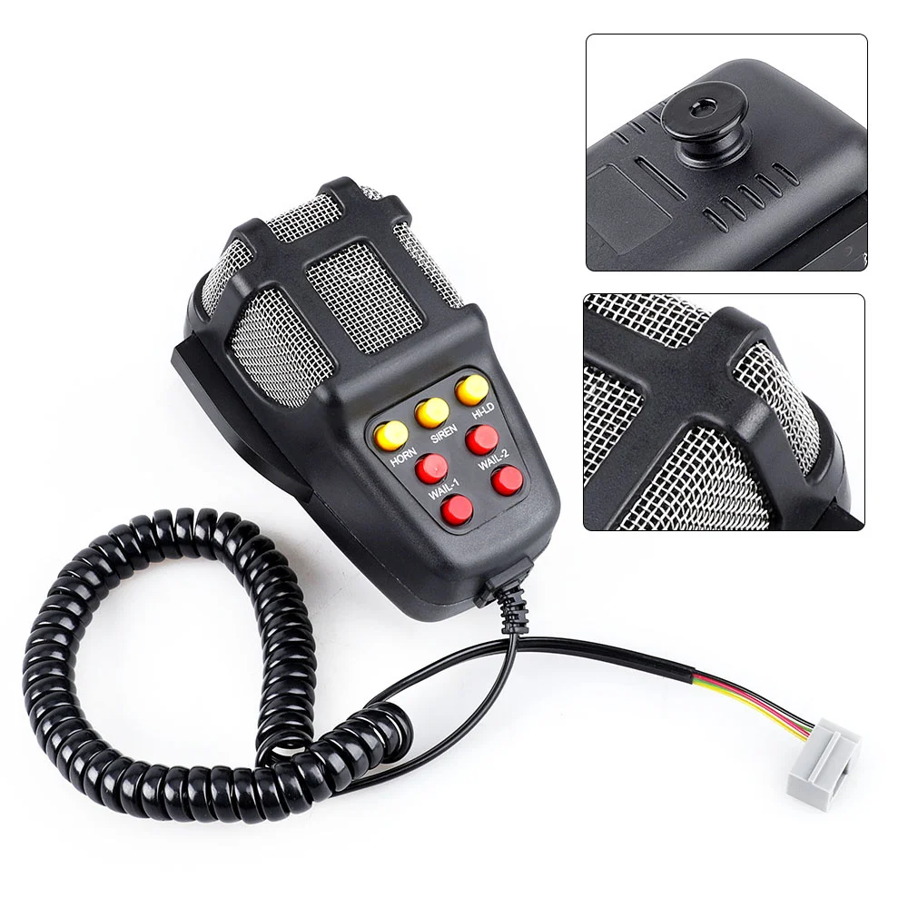7 Sound Car Alarm Horn DC 12V 100W 125dB with MIC Loud Motorcycle Siren Vehicle Truck Warning Loudspeaker Plastic Police Firemen