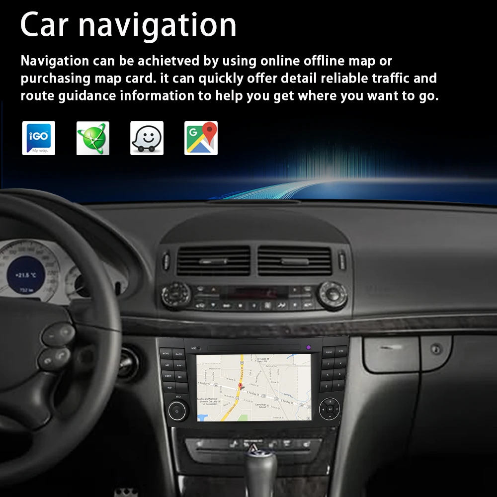 7inch Touch Screen MP3 Car Multimedia Android Radio carplay For Benz E-Class W211 2002-2008