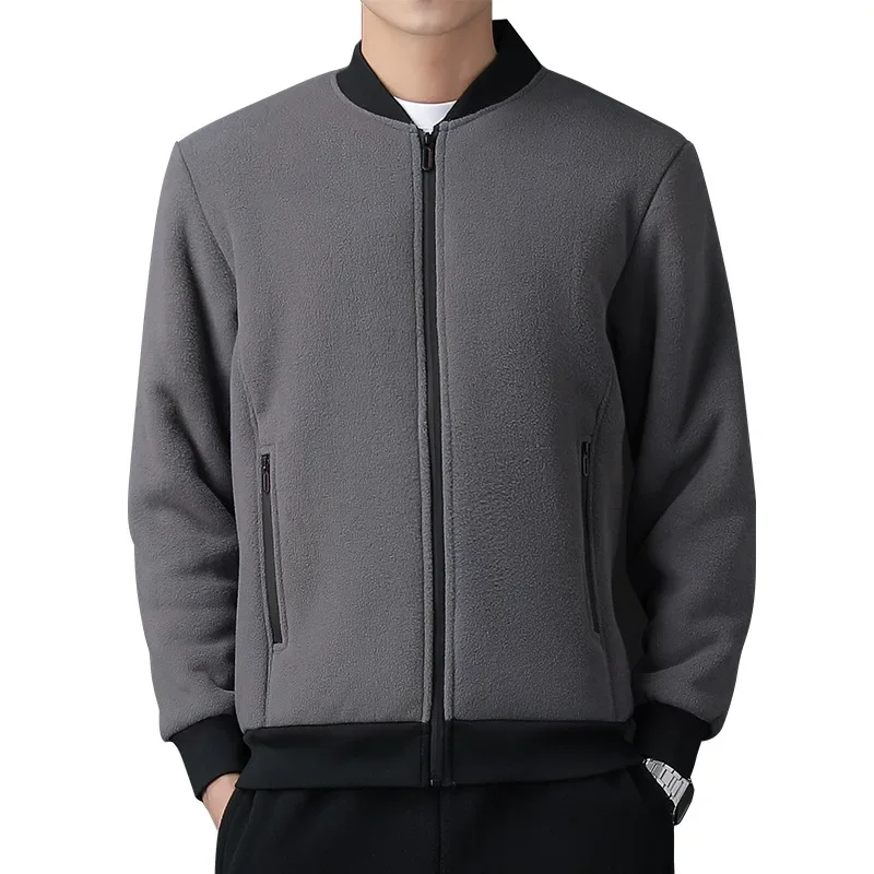 남성용 기모 두껍고 따뜻한 방풍 재킷, 가디건 맨투맨, 야외 플리스 천 코트, 보온 셔츠