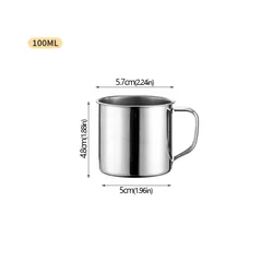 Portable Stainless Steel Travel Mug | Versatile Metal Cup for Coffee, Water, and Tea (100ml)