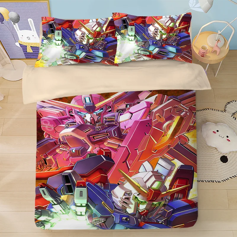 Bedding Sets GUNDAMS US/Europe/UK Size Quilt Cartoon Piece Bed Cover Duvet Cover Pillow Case 2-3 Pieces Sets 