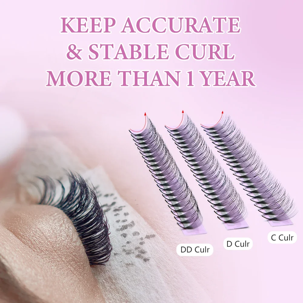 OWOSC Pointy Base Premade Volume Fans Eyelash Extension 3D/6D/8D/10D/12D/14D Individual Sharp Pointy Stem 320 fans Custom Logo 6