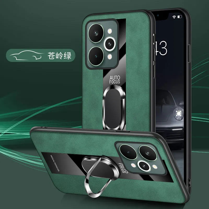 Leather Skin-Friendly Anti-Drop Stand Case in Business Style