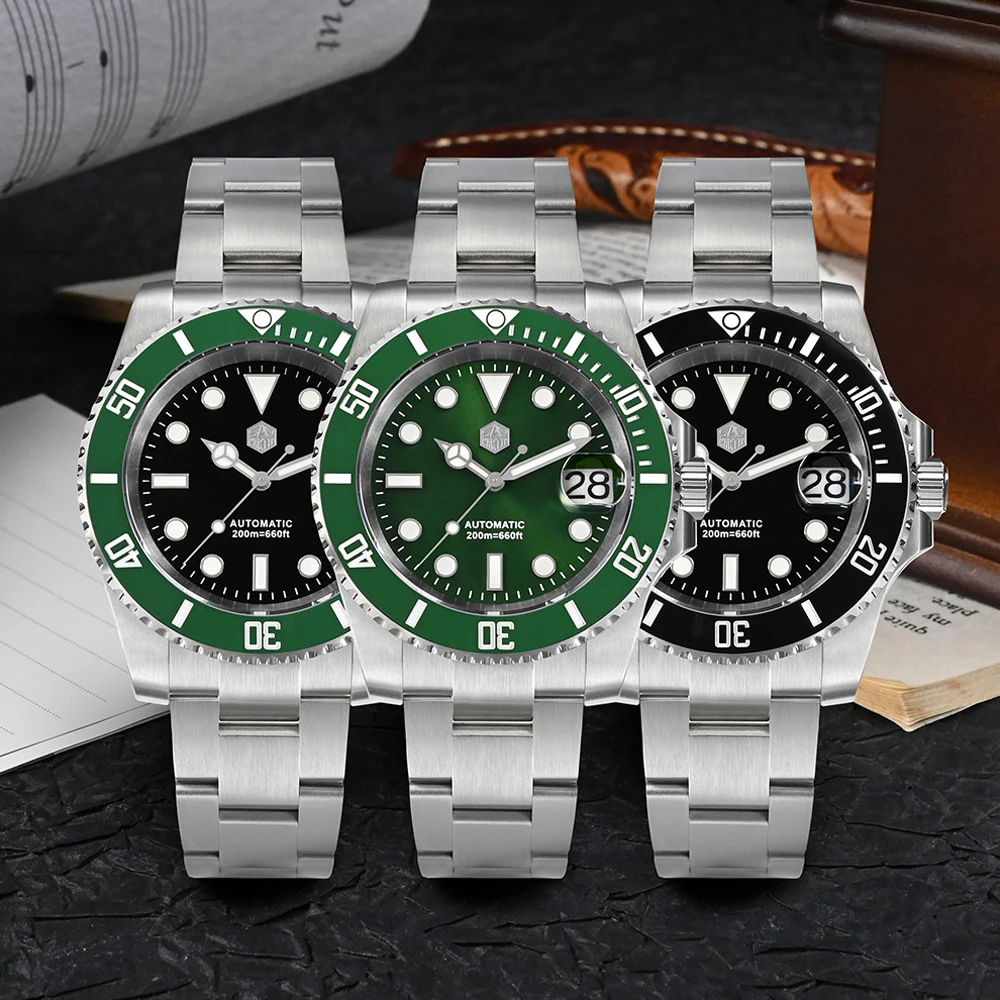 San Martin Men Diving Watches Luxury Business Stainless Steel Automatic Mechanical Watch Sapphire Glass Waterproof 20Bar SN0017 mechanical watch