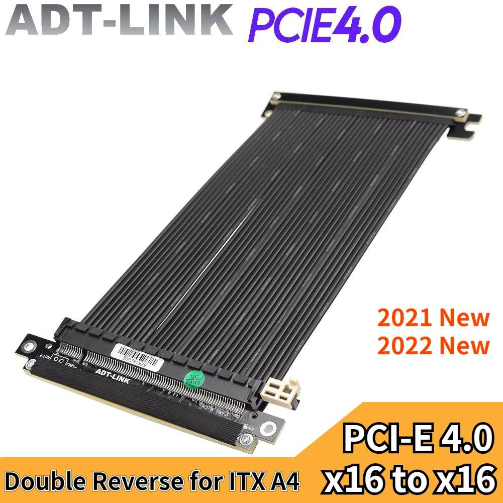 Pci4 Riser Cable Multiple Gpu Adt Black Pcie 4.0 X16 Riser Cable Rtx3090 Graphics Video Cards Gen4 ...