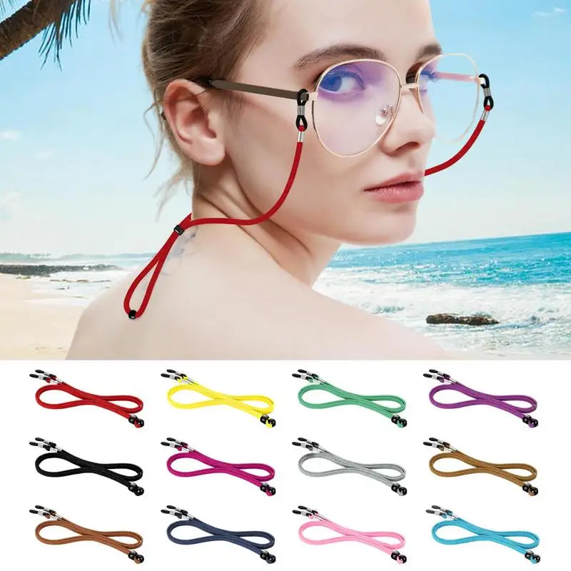 Adjustable Elastic Silicone Eyeglasses Straps Chain Sunglasses Chain Sports Anti-Slip String Glasses Ropes Band Cord Holder 1PC