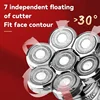 KeMei KM-1523 Portable Mini 7 Blades Alloy Body Full Body Washable 4D Veneer Floating Razor Bald Shaving Machine Metal Shell 4
