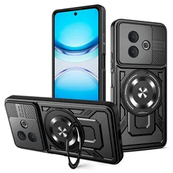 Magnetic Armor Shockproof Ring Holder Case with Magsafe Wireless Charge Compatibility - Vivo Y39 5G (YJ Black)