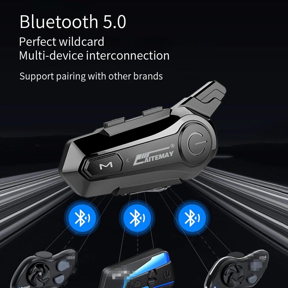 Intercomunicador para casco de interfono estéreo con manos libres, compatible con Bluetooth 5,0, para 2 conductores|Cascos AliExpress