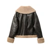 RARF Autumn winter new women's thickened warm double-sided short jacket Women's brown coat 2