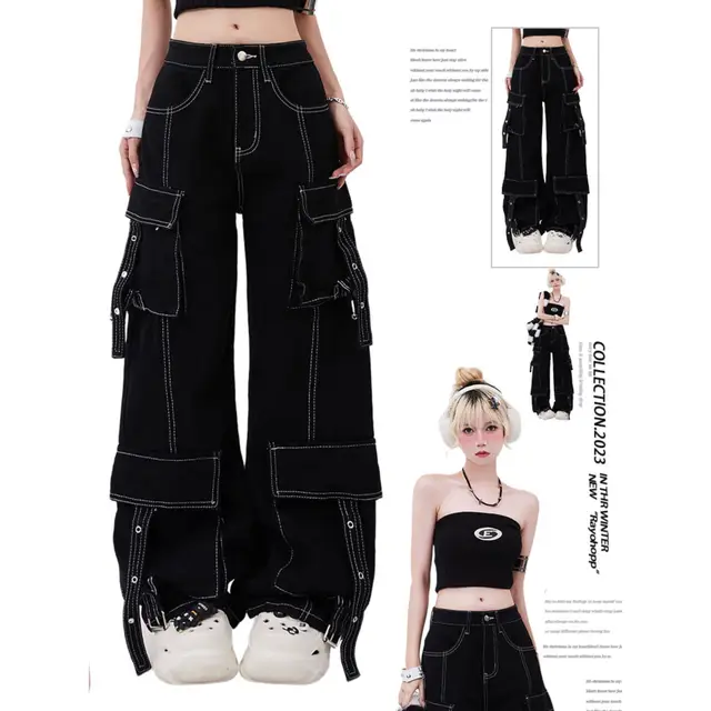 Wide Leg Baggy Cargo Pants 1