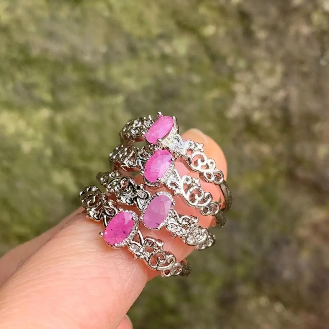 5*3 MM Natural Ruby Ring Adjustable Female Classic Ring Jewelry for Women Gift Wholesale High Quality Vintage Fine