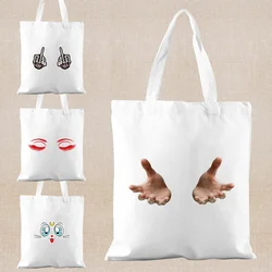 2022 Chest Printing Canvas Shopping Bags Women Tote Bag Eco Reusable Shopper Bag Foldable Handbags Harajuku Casual Shoulder Bags