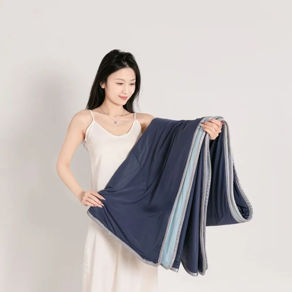 Cooling Blanket for Bed Silky Air Condition Comforter Lightweight Cooled Summer Quilt with Double Side Cold & Cooling Fabric, view 5