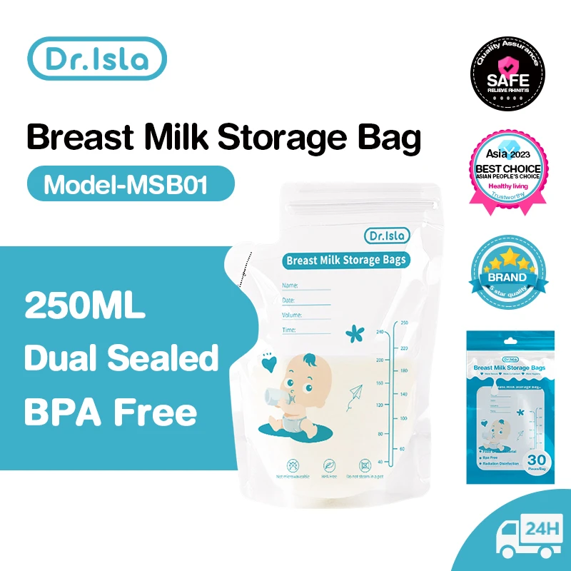 Dr.isla 250ml/30Pcs Breast milk storage bag Disposable small capacity frozen milk storage bag