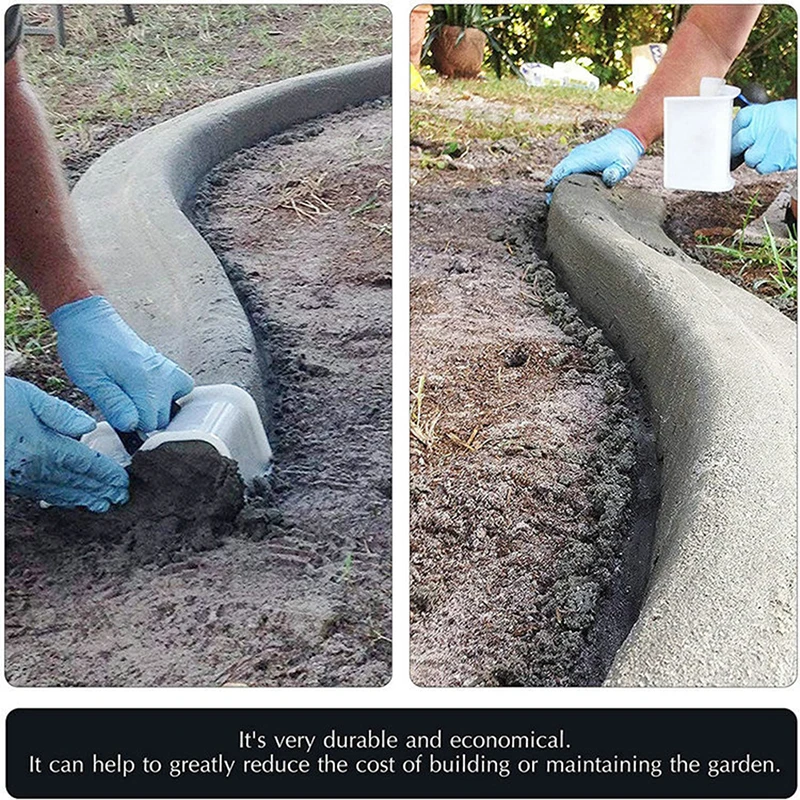 Plastic Handle DIY Modeling Soil Plaster Concrete Cement Spatula Shape Fixing Clip Garden Floor Mould Homemade Landscape Edge garden hand tools