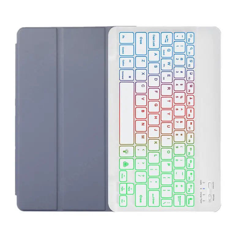 YHFZR Tastiera Custodia per Lenovo Tab M10 Plus 3rd Gen 2022, [Italiana Layout] 7 Colori Backlit Tastiera Wireless con Custodia Protettiva per Lenovo Tab M10 Plus 3rd Gen 10,6'' TB-125FU/128FU, Nero