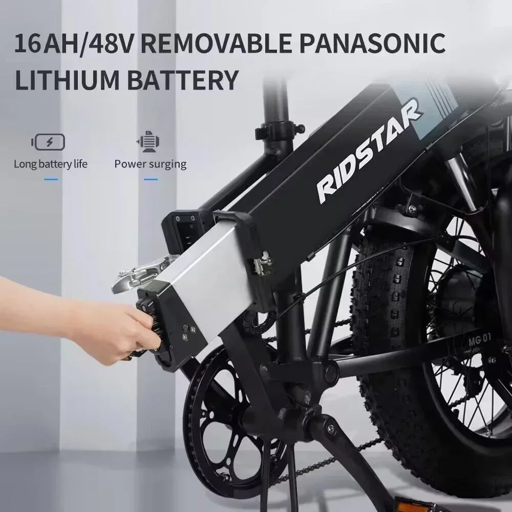 Ridstar H20 Mountain Electric bicycle 1000W48V15Ah Ebike Adult Urban Commuter 45km/h Full Suspension Snow Electric bike