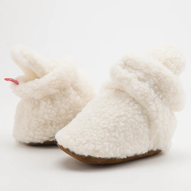 Baby Socks Winter Baby Boy Girl Booties Fluff Soft Toddler Shoes First Walkers Anti-slip Warm Newborn Infant Crib Shoes Moccasin 2