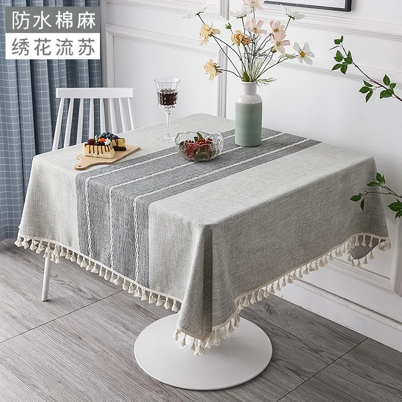

Table cloth, cotton and linen, household coffee table, dining table fabric, waterproof and oil resistant table mat