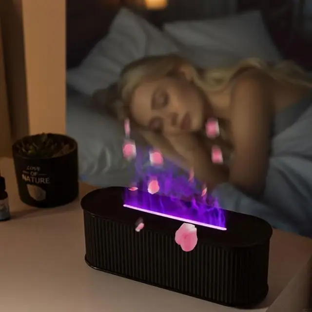 2025 New Colorful Gradients Flame Essential Oil Diffuser Elegant Desktop Air Humidifier Aromas Diffuser for Home Hotel Use 1
