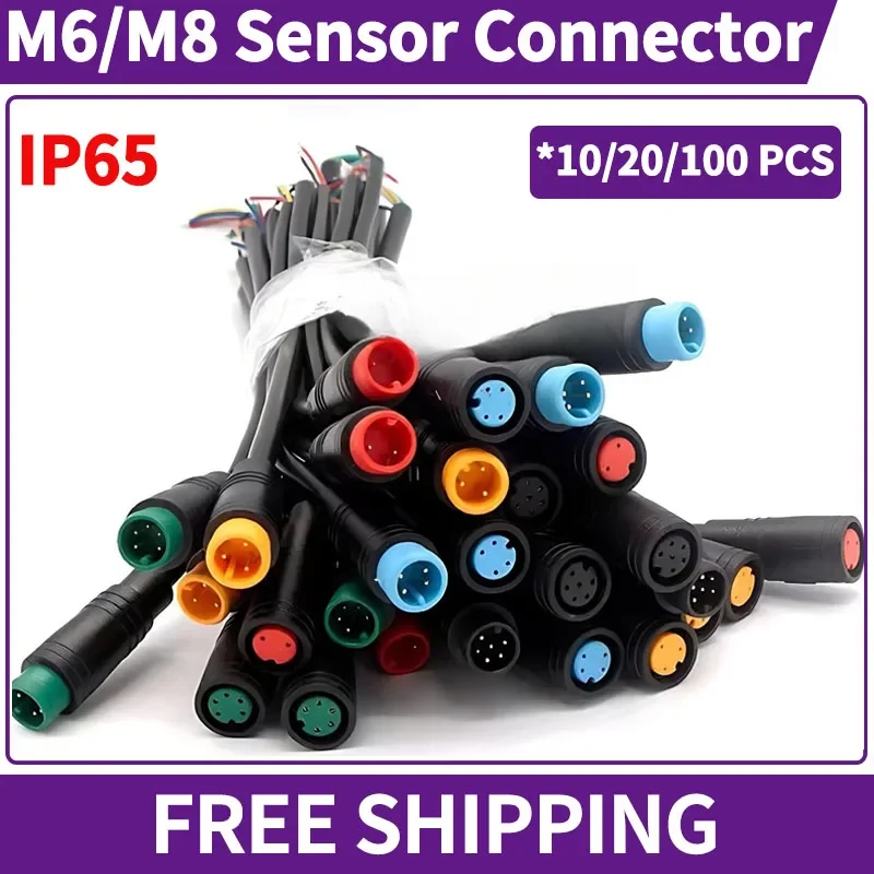 Electric Bicycle Butt Joint Plug M6/M8 2/3/4/5/6P Julet Sensor Socket Male Female Ebike Display Cable Connector conversion plug plug conversion socket 5/20/100 PCS