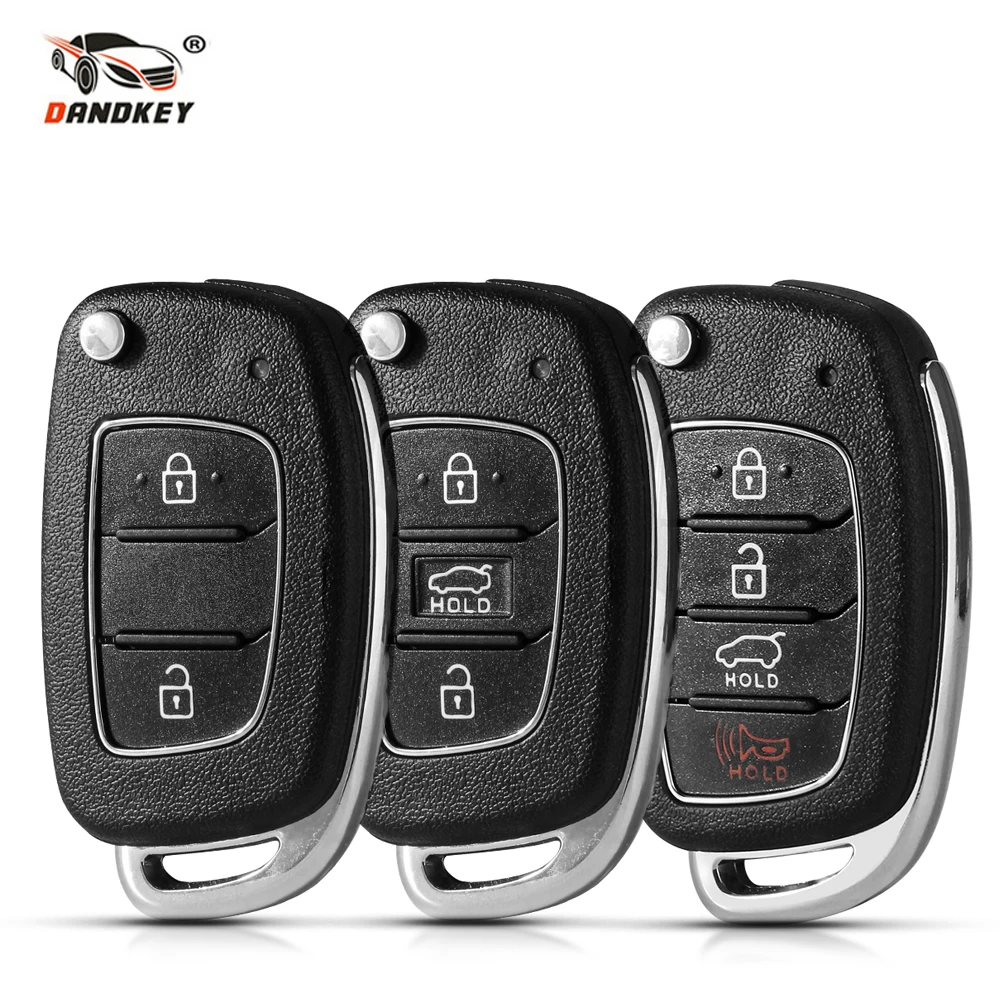 

Dandkey For Hyundai Tucson Sonata Elantra Mistra Solaris Accent Santa Fe 2/3/4 Buttons Flip Remote Key Shell Blank Case