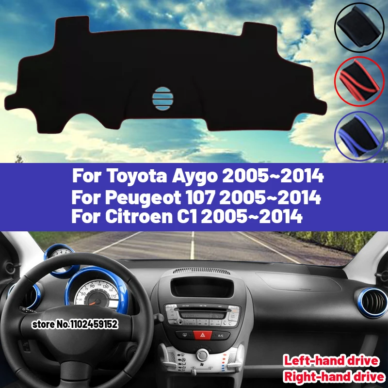 Car Dashboard Cover Dashmat For Peugeot 107 Citroen C1 Toyota Aygo  2005-2014 New