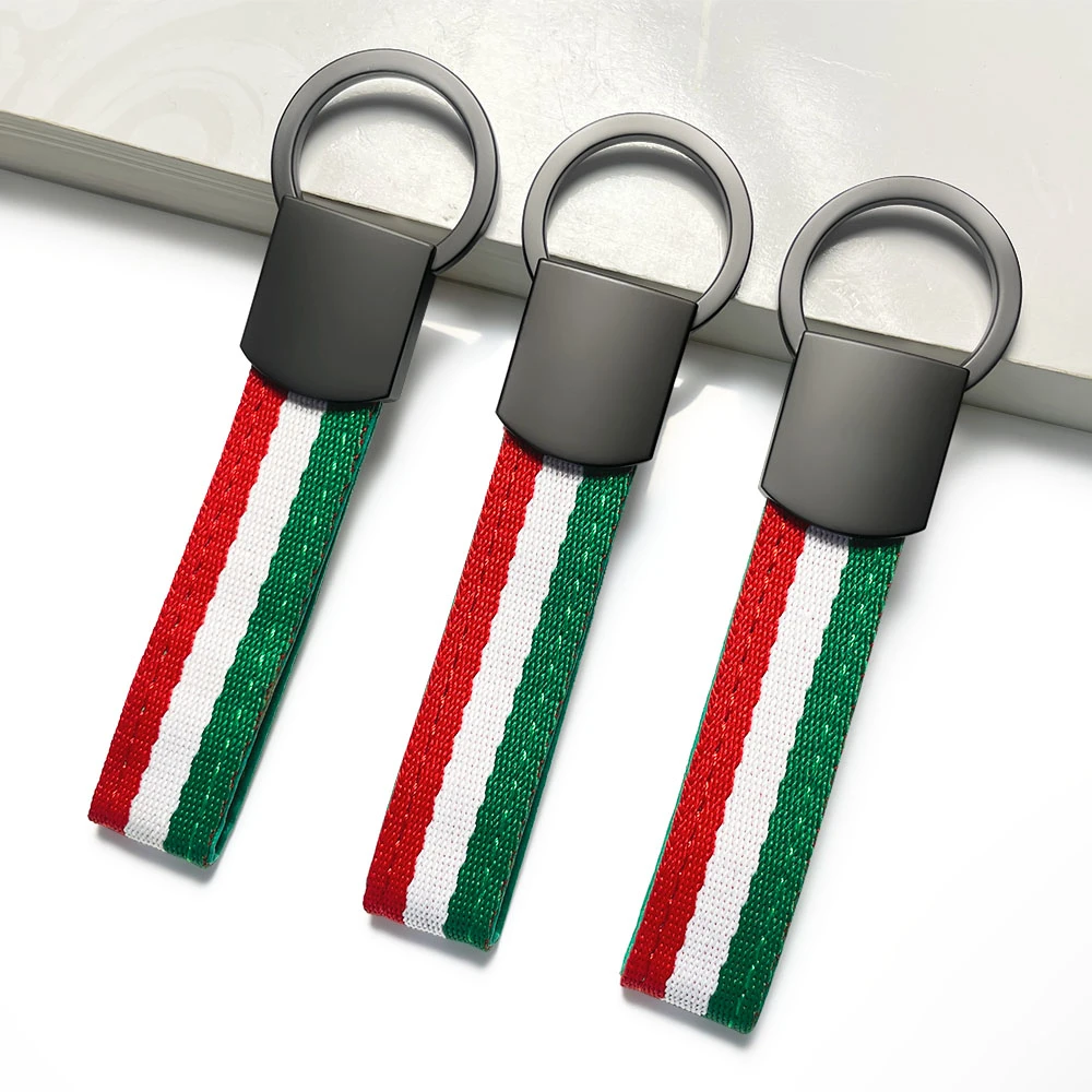 Leather Weave Keychain Creativity Metal Leather Car Key Chain Business