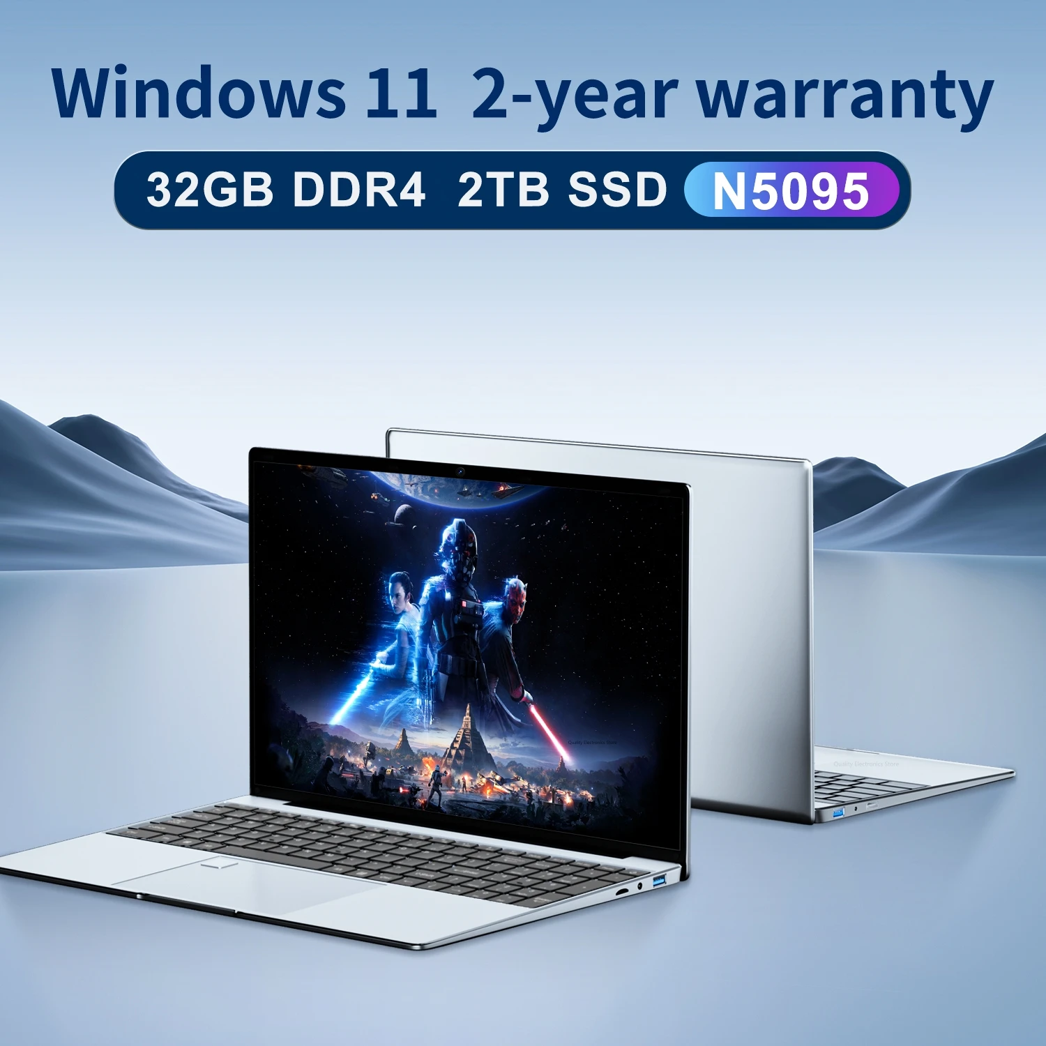 2023 Laptop 15.6 Pollici Ips Full Hd Windows 11 Pro Notebook Pc Gaming Computer Da Ufficio Intel N5095 Con Impronta Digitale Retroilluminata Wifi Bt