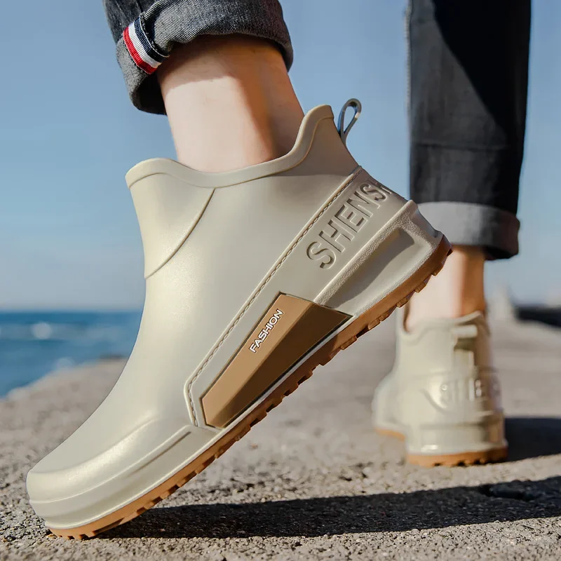 Couples Short Rain Boots Women's Spring Summer Fishing Camping Water Shoes Fashi