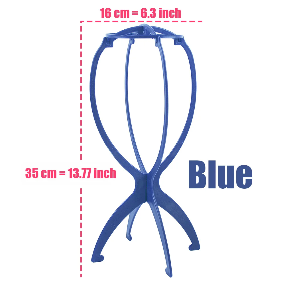 Foldable Plastic Wig Stand and Hat Display Mannequin Head Holder, 35x16cm