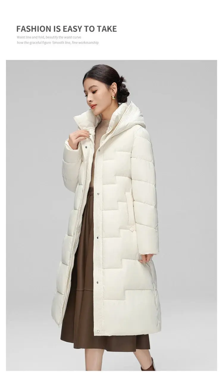 Women Winter Mid-Length Cotton Padded Jacket With 2025 New Women Warm Thicken Cotton Coat Korean Loose Hooded Parkas Outwear