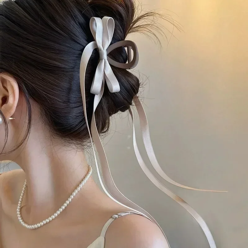 Spring and Summer Ribbon Bow Girl's Hair Clip Girl Pan Hair Shark Clip Accessories hair clip