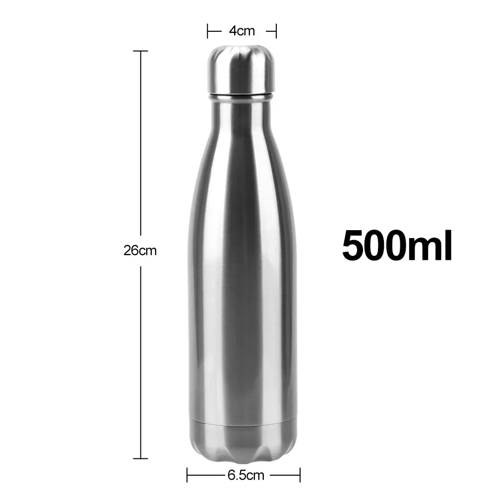 이중 벽 절연 진공 플라스크, BPA 프리 보온병, 스테인레스 스틸 물병, 콜라 맥주 보온병, 스포츠 병, 500ml