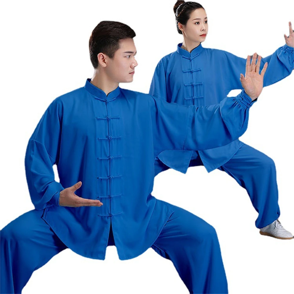 Tai Chi Kung Fu Uniform Set Traditional Chinese Clothing Long-sleeved Unisex Wushu Loose Comfortable Exercise Clothes Gift