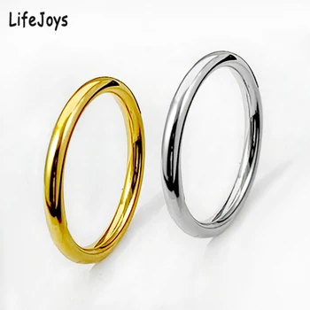 Anelli Sottili Arrotondati in Oro per Donne, Acciaio Inossidabile 1.5/2.5/2mm, Colore Argento, Impilabili, Gioielli Minimalisti, Misure 5 6 7 8 9 10