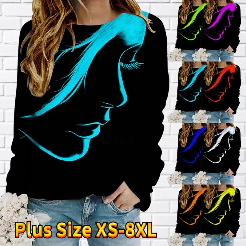 

2022 Autumn Winter Female Tops Everyday Street Retro Elegant Long Sleeve Round Collar Pullover Women Abstract Printing Sweater