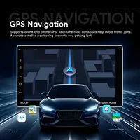 Podofo Autoradio Android 15.0 universel 9 pouces avec Carplay sans fil, écran tactile WIFI, unité centrale Android 1din, BT, DAB+, USB, caméra de recul, systèmes multimédias intelligents pour voiture 5