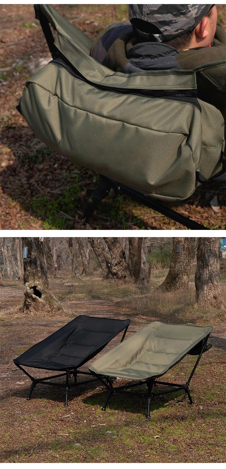 WESTTUNE Klappbarer Liegestuhl, übergroßer Camping-Liegestuhl, Aluminiumlegierung, Outdoor-Freizeitstuhl für Camping und Reisen – Detail 8