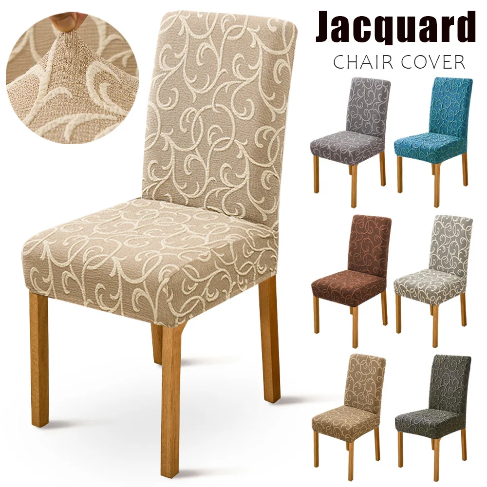 1234pcsJacquardChairCoverLuxuryEmbossedSpandexElasticChair