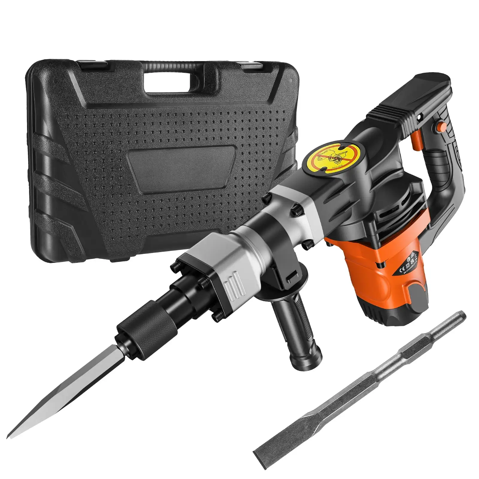 

Demolition Jack Hammer Concrete Breaker 1600W Electric Hammer 2 Chisel Bit